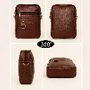 Multipurpose PU Leather Unisex Crossbody Shoulder Sling Bag with Adjustable Strap Dark Brown 5.webp