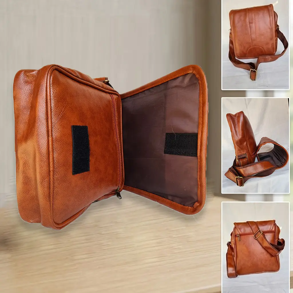 Trendy Unisex PU Leather Sling Bag Crossbody Messenger Bag for Men & Ladies 6.webp