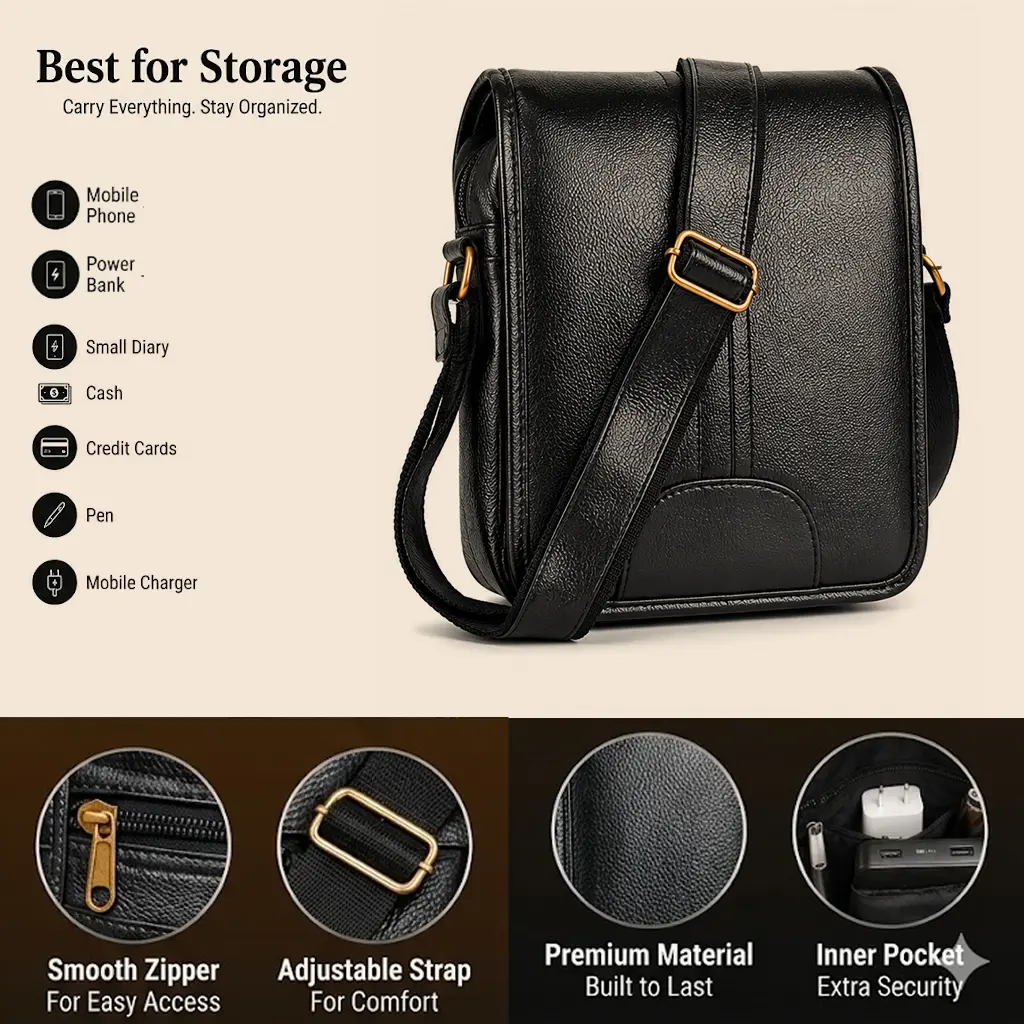 Trending Structured Messenger Shoulder Bag with Adjustable Strap.webp