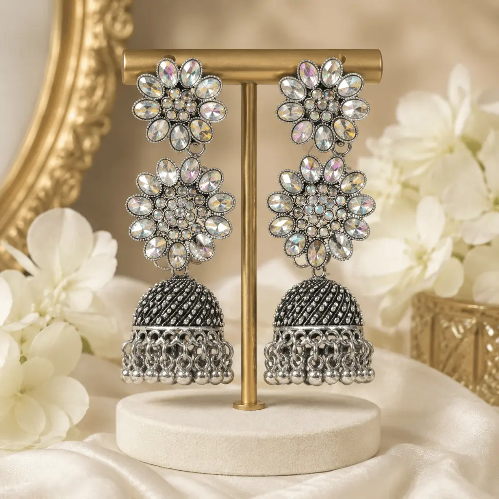 Oxidised Silver Jhumka Earrings (1).webp
