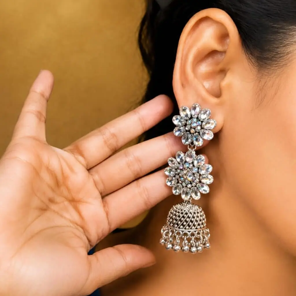 Oxidised Silver Jhumka Earrings (3).webp