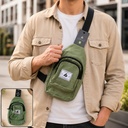 Multi Pocket Sling Crossbody Chest Bag Compact Canvas Bag