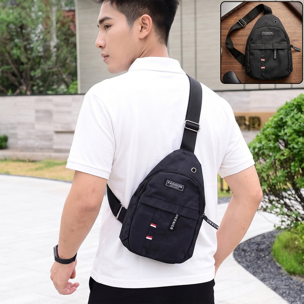 Waterproof Waist Bag Shoulder Bags USB Charging Earphone Hook/Hole Sling Travel Bag