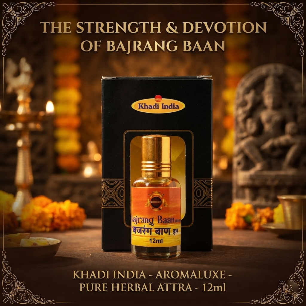 Bajrang Baan Attar 12ml | Long Lasting Non-Alcoholic Perfume Oil | Roll-On Perfume for Women & Men | Travel Friendly Attar for Pooja, Daily Use & Meditation