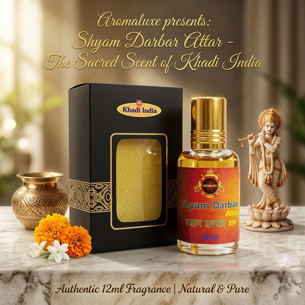 Shyam Darbar Attar 12ml | Long Lasting Non-Alcoholic Perfume Oil | Pure Fragrance | Roll-On Perfume for Women & Men | Travel Friendly Attar for Pooja, Daily Use & Meditation