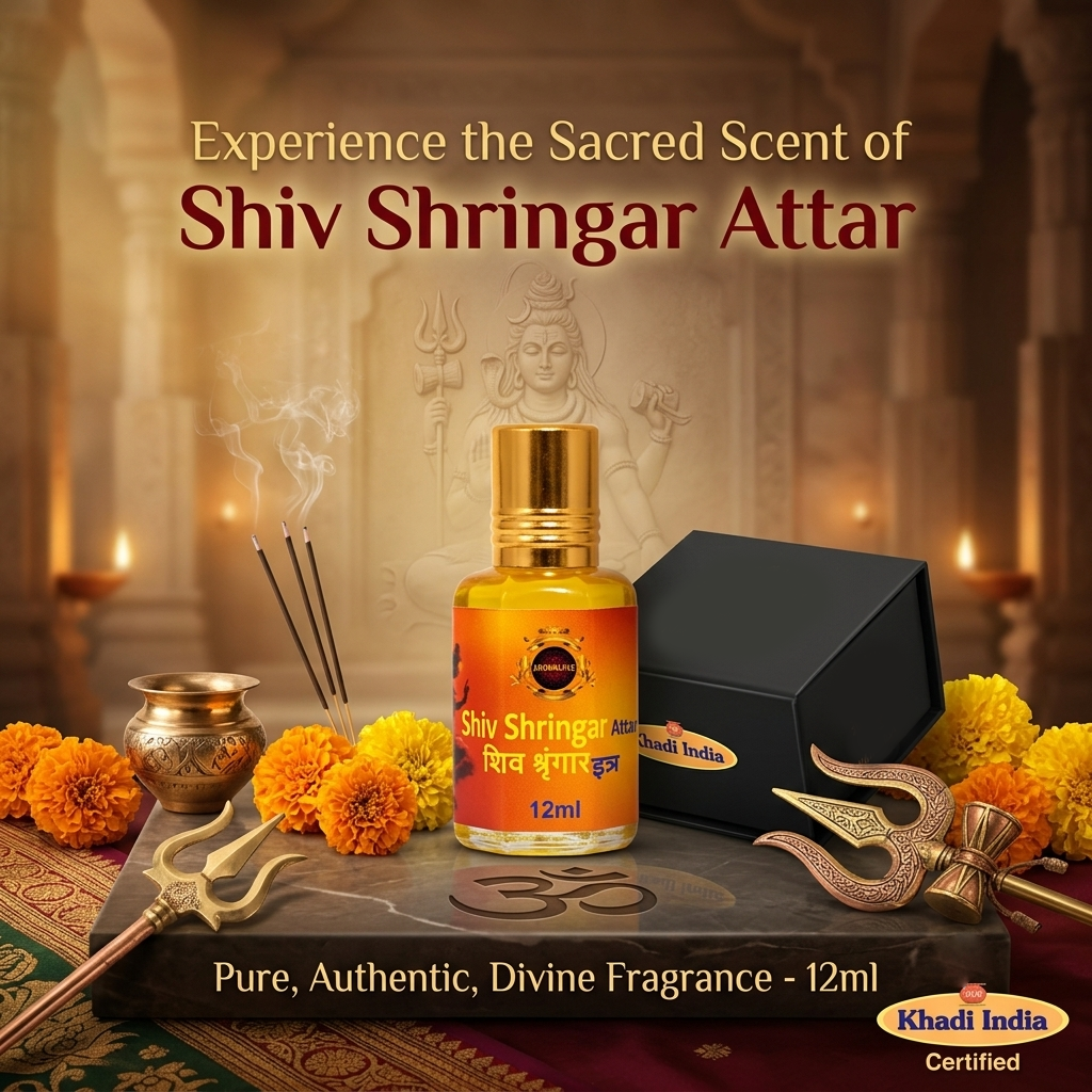 Shiv Shringar Attar 12ml | Long Lasting Non-Alcoholic Perfume Oil | Roll-On Perfume for Women & Men | Travel Friendly Attar for Pooja, Daily Use & Meditation